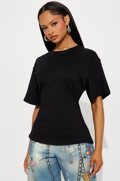 Zippered relaxed tee