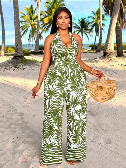 Plus size leafy pants set