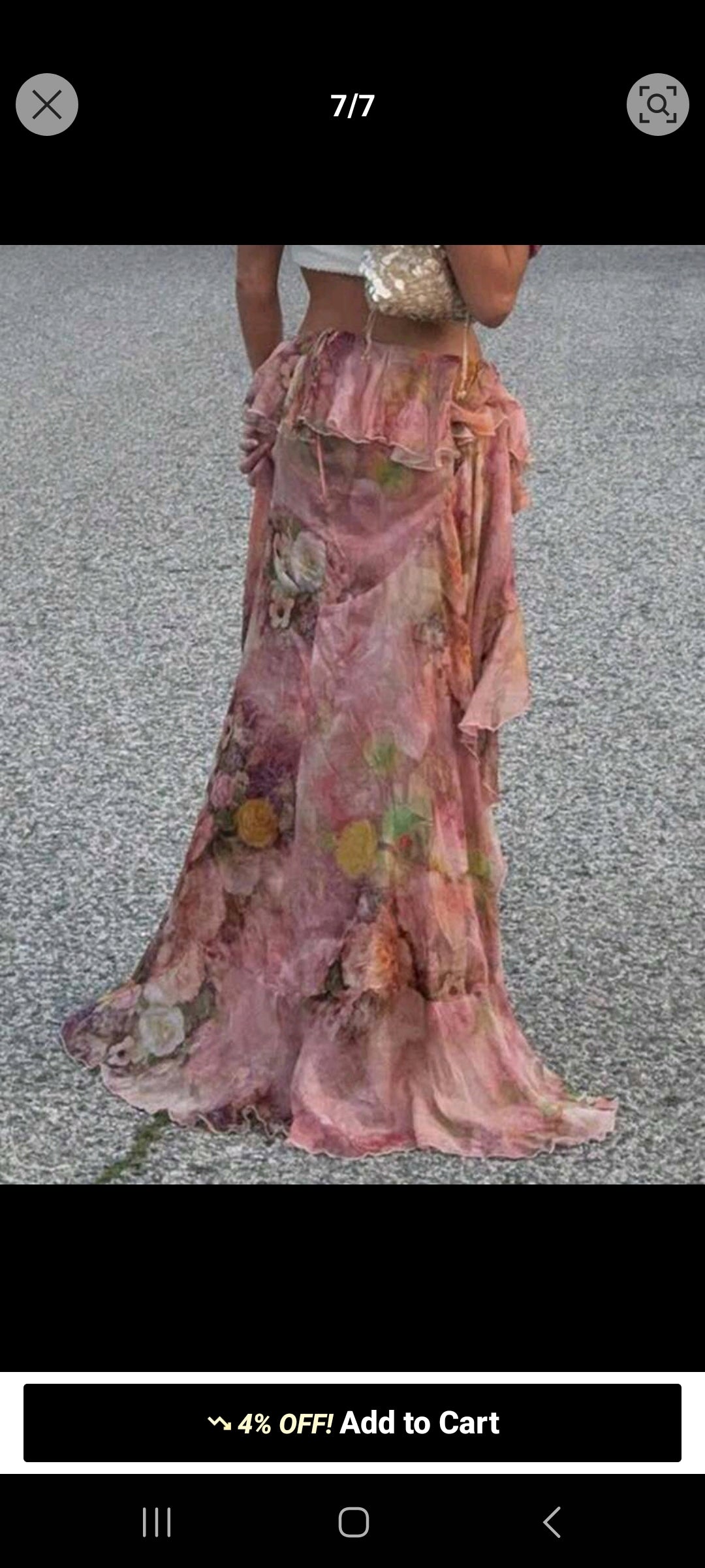 Ruffled high low skirt