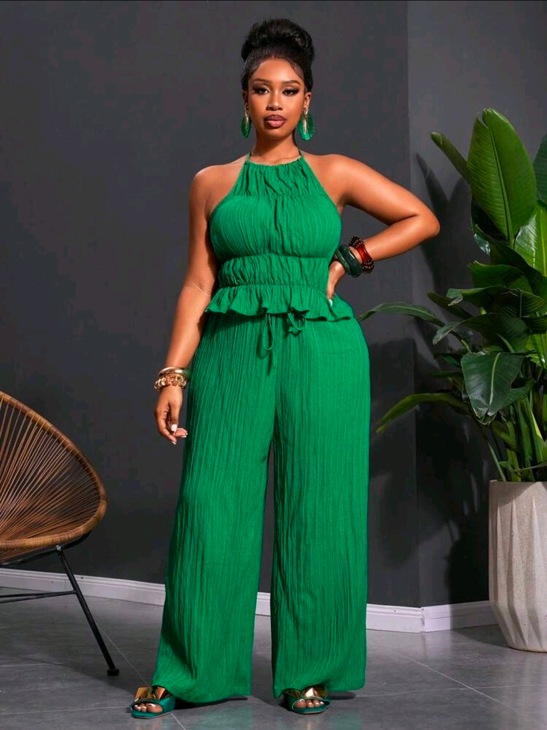 Plus size relaxed pants set
