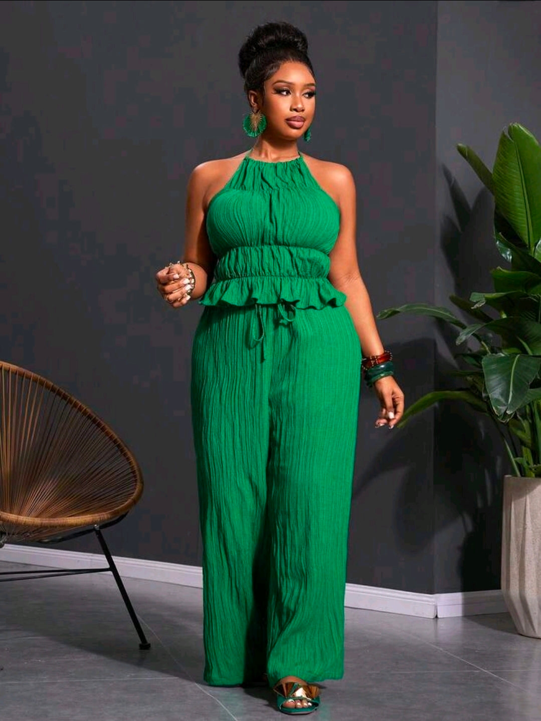 Plus size relaxed pants set