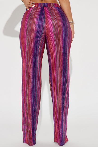 Wide leg plisse pants