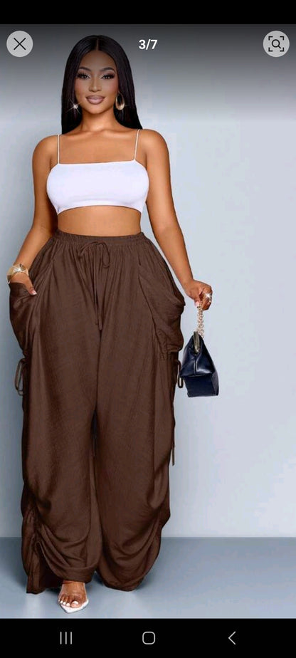 Plus-Size Pleated Wide Leg Pants