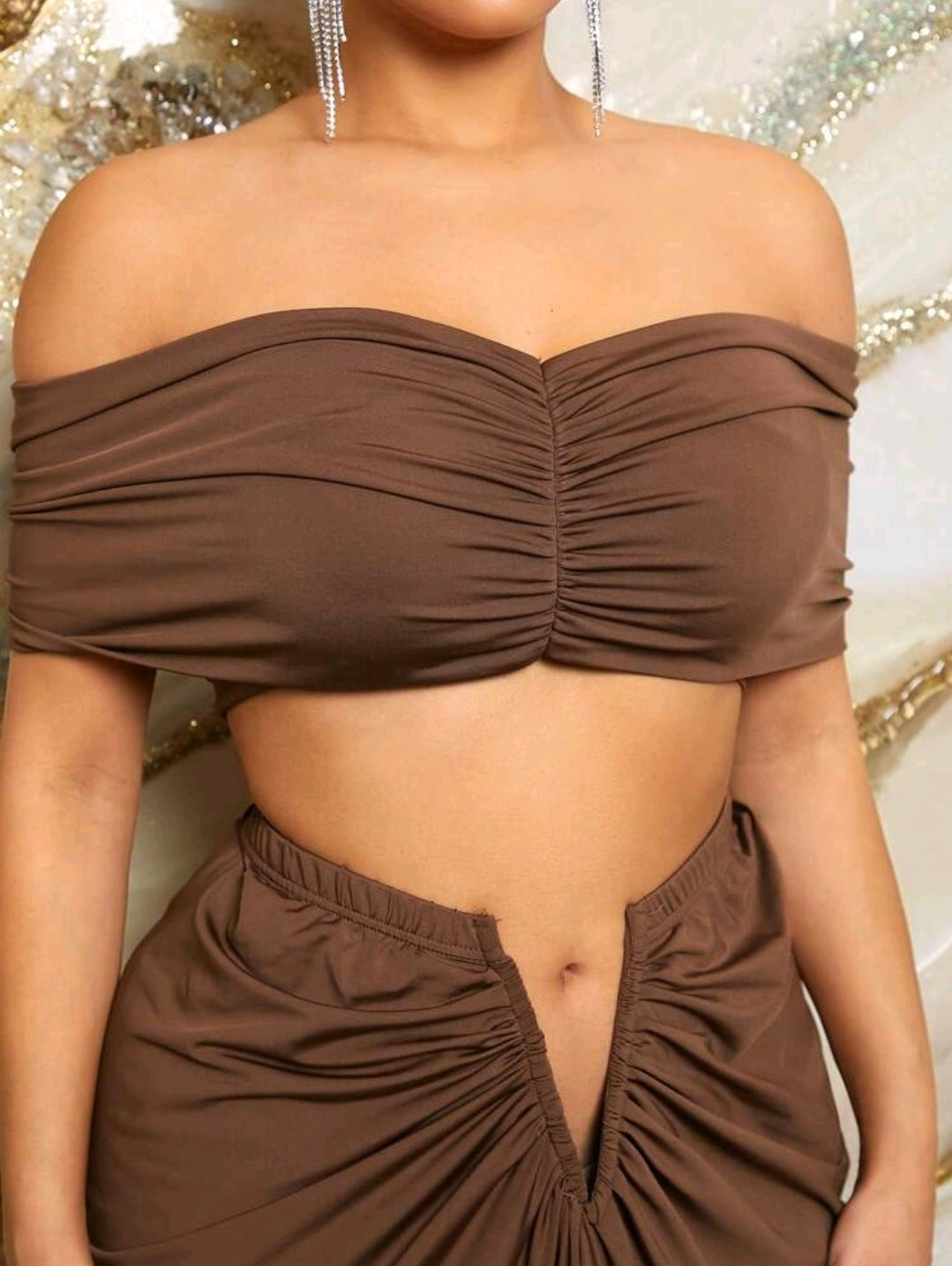 Tubed v cut skirt set
