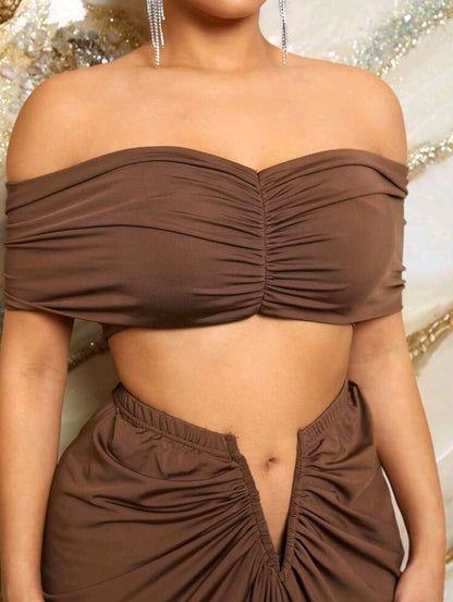 Tubed v cut skirt set