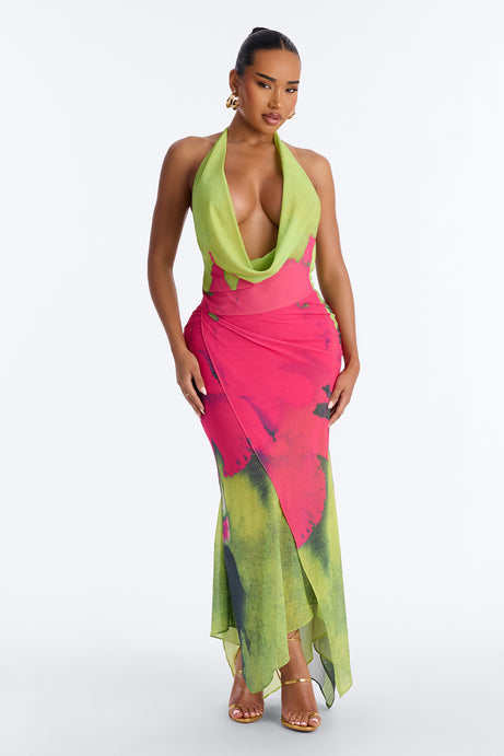 Floral chiffon maxi dress