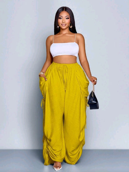 Pleated Wide Leg Pants