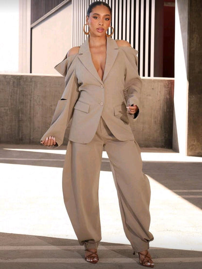 High waisted barrel pants