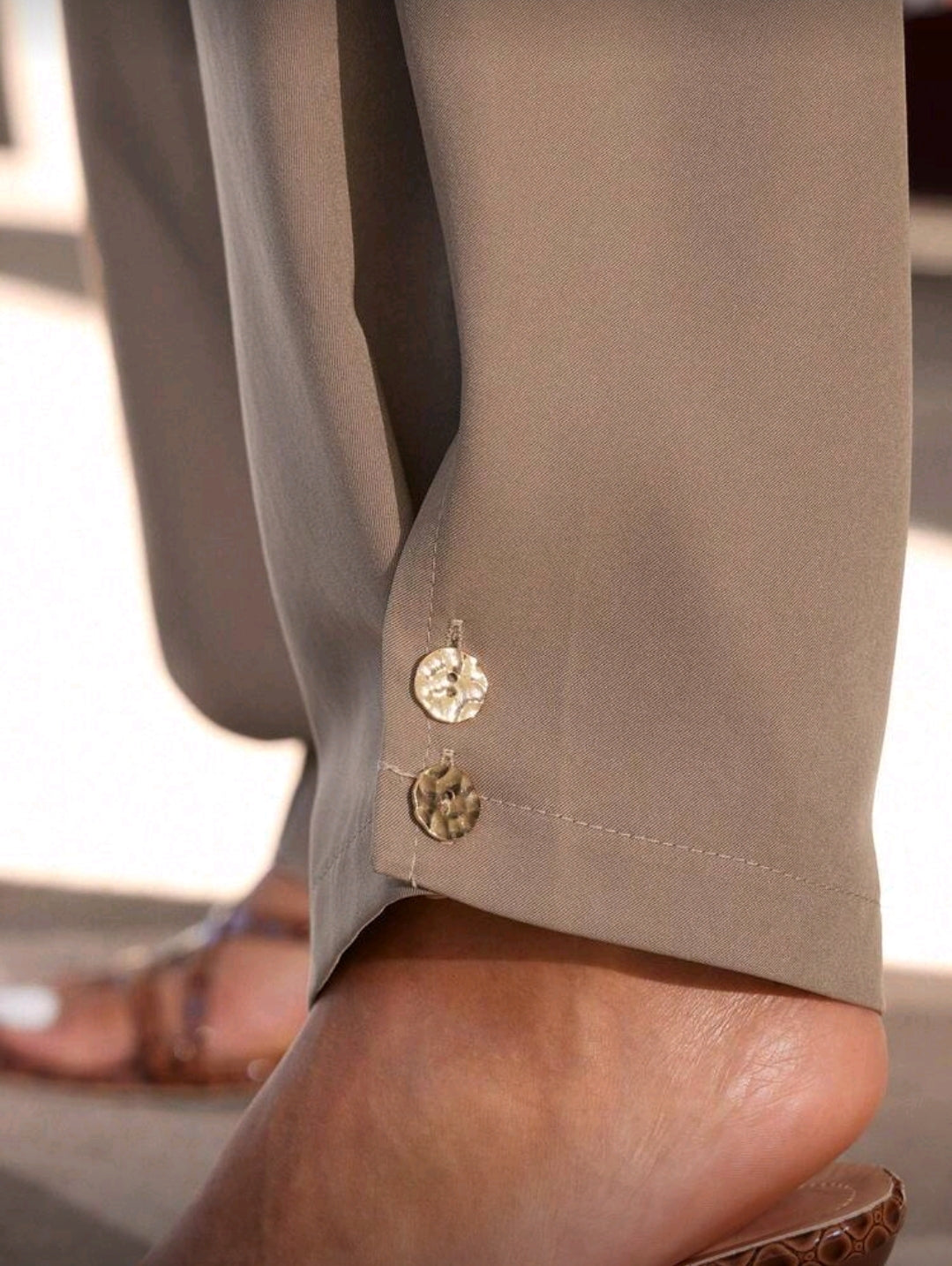 High waisted barrel pants