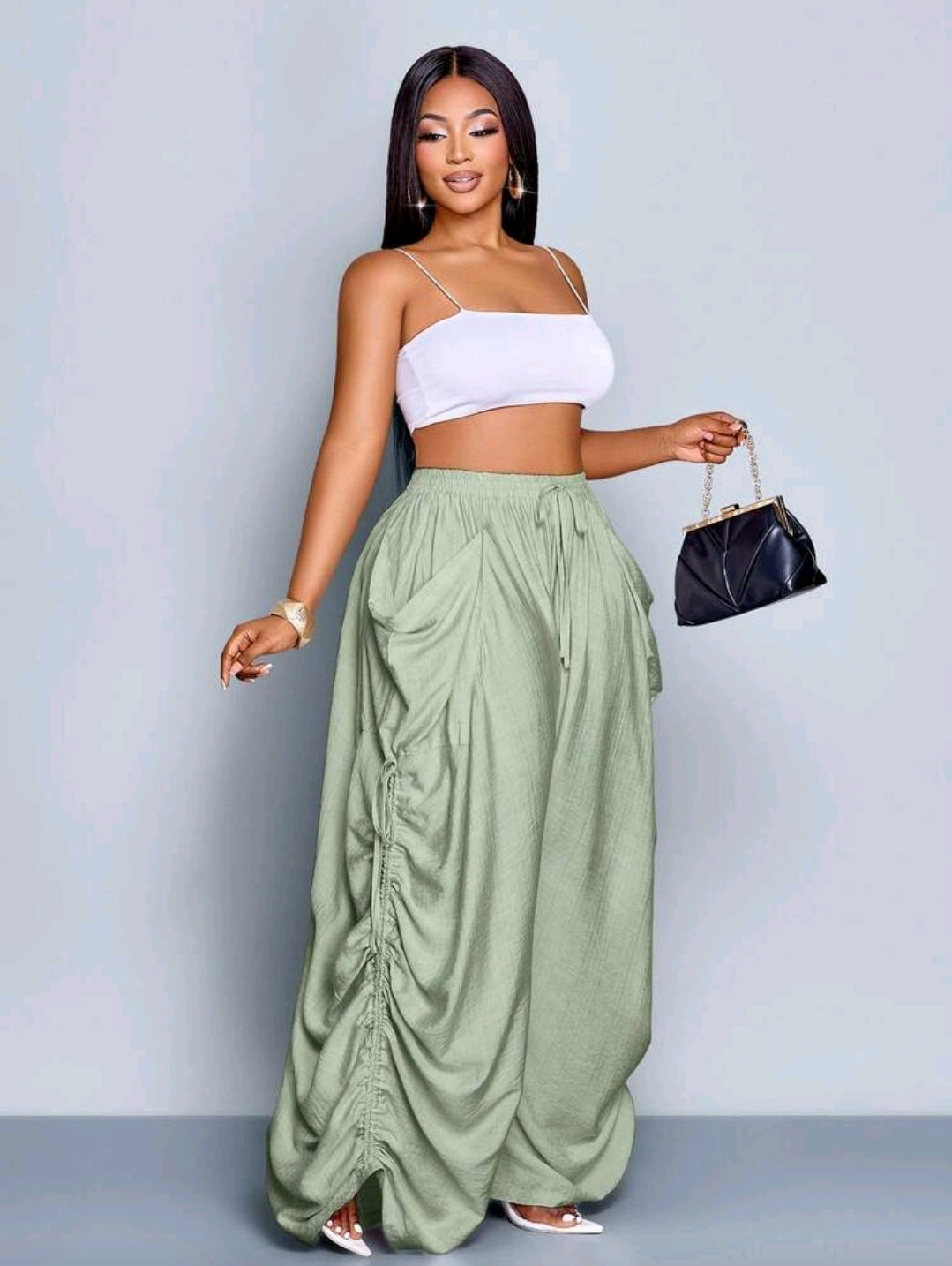 Pleated Wide Leg Pants