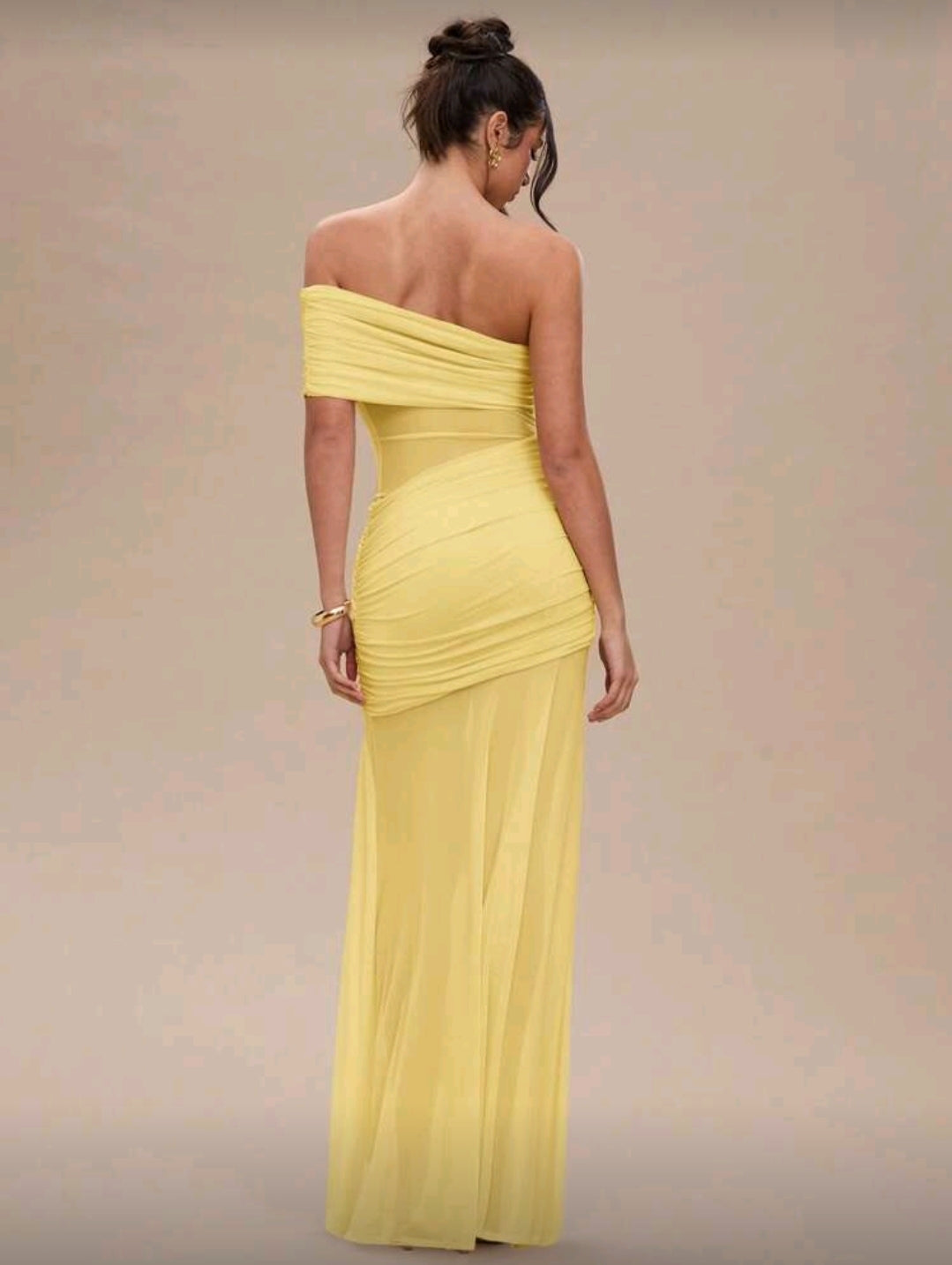 One shoulder fitted maxi dress