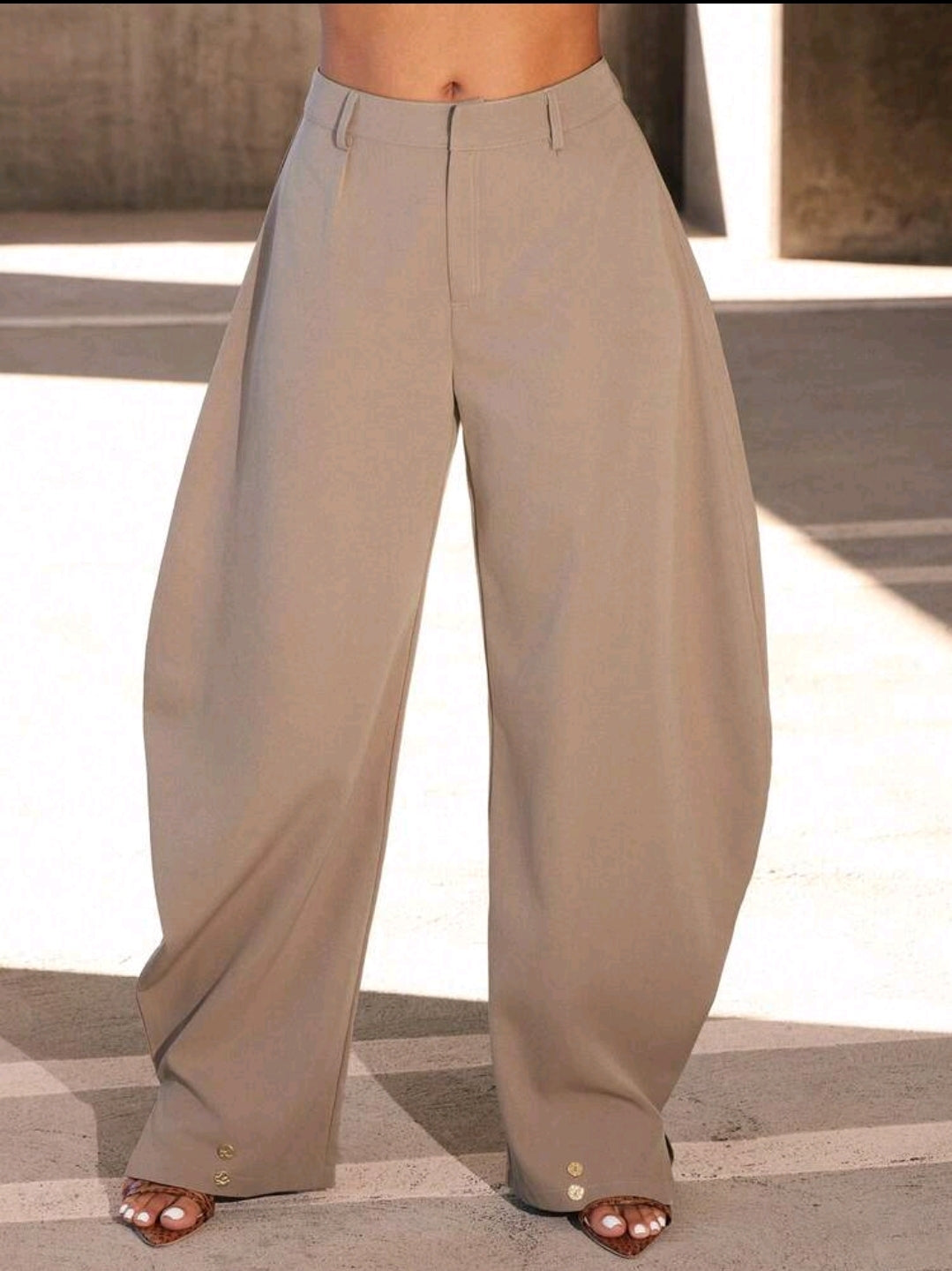 High waisted barrel pants