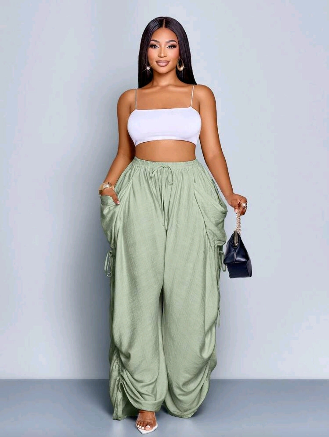 Pleated Wide Leg Pants