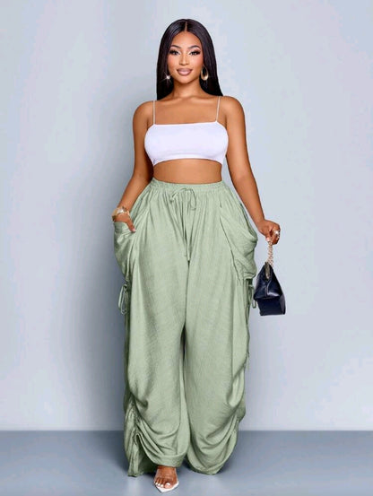 Pleated Wide Leg Pants