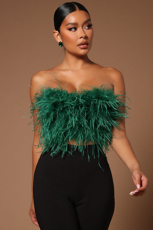Feathered crop top