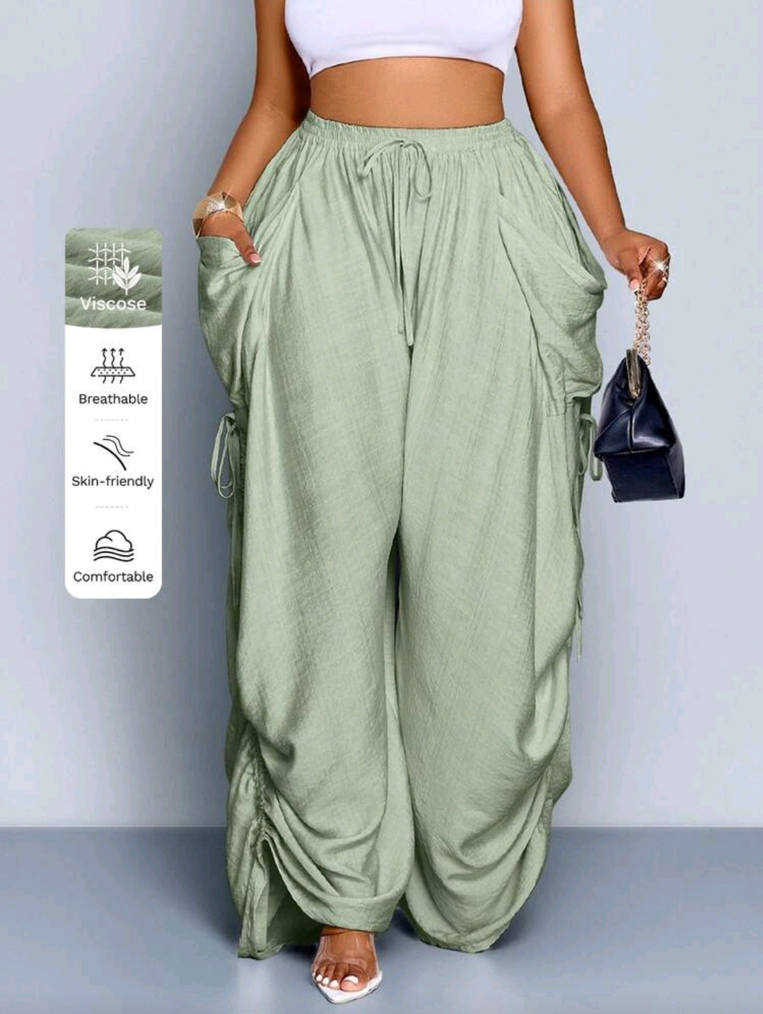 Pleated Wide Leg Pants