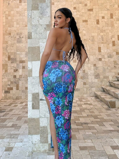 Cut up high slit dress