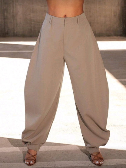 High waisted barrel pants