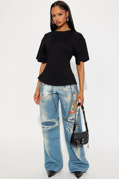 Zippered relaxed tee