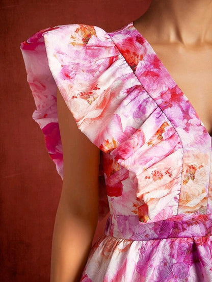 Fluff sleeve flare dress