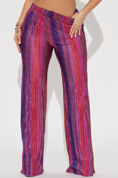 Wide leg plisse pants
