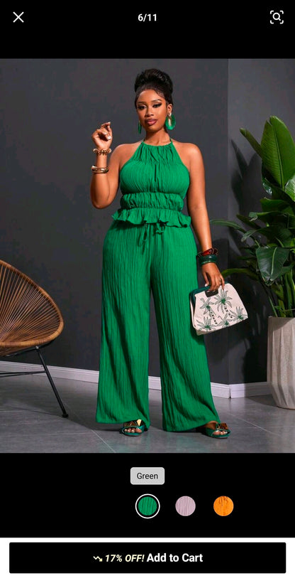 Plus size relaxed pants set