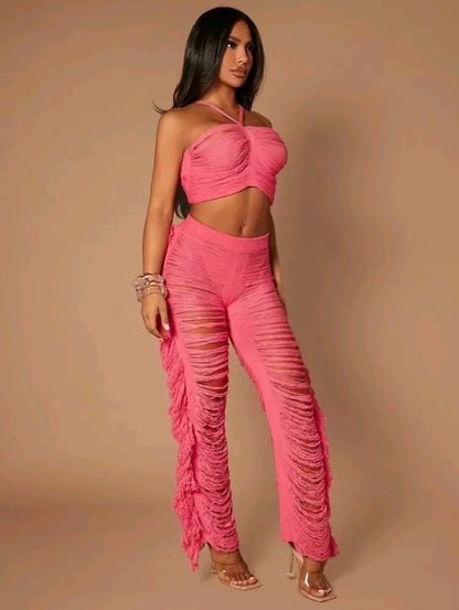 Crochet pants set
